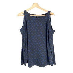 Ann Taylor Black And Blue Tank Top Blouse Business‎ Casual Size S